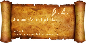 Jeremiás Lolita névjegykártya